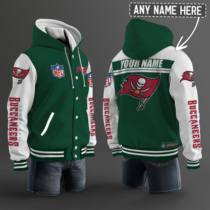 Tampa Bay Buccaneers Hooded Letterman Jacket Custom Name Brdct3da3005