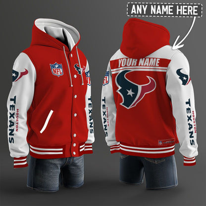 Houston Texans Hooded Letterman Jacket Custom Name Brdct3da1305