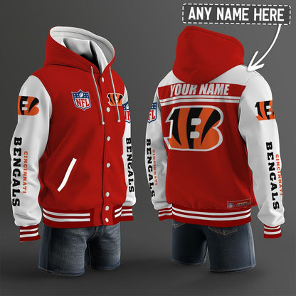Cincinnati Bengals Hooded Letterman Jacket Custom Name Brdct3da0705