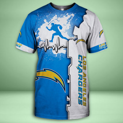 Los Angeles Chargers 3d Over Print Clothing 5522