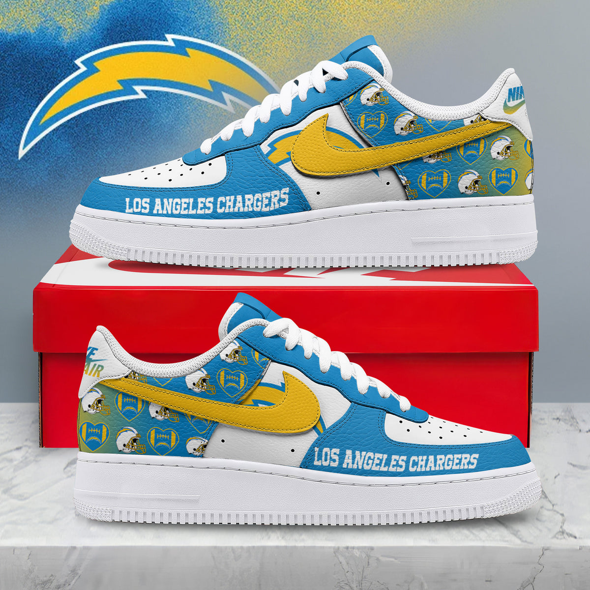 Los Angeles Chargers | Premium Gridiron Classic Low Top Shoes Nth22