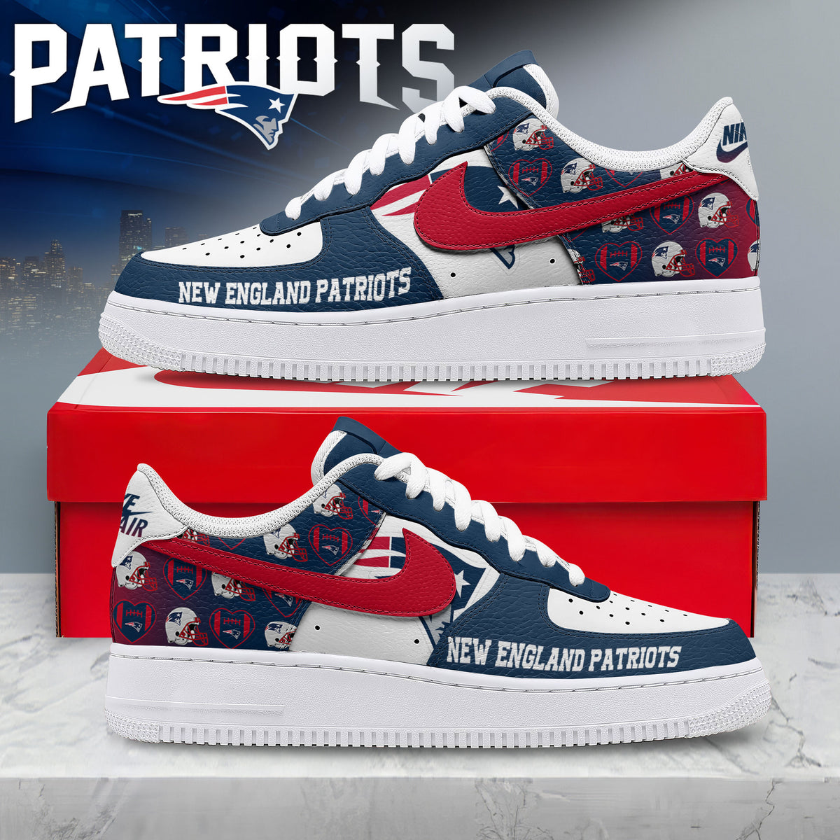 New England Patriots | Premium Gridiron Classic Low Top Shoes Nth1