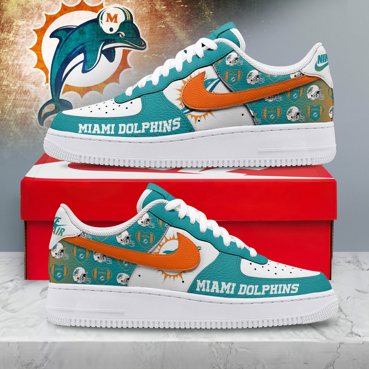 Miami Dolphins | Premium Gridiron Classic Low Top Shoes Nth12