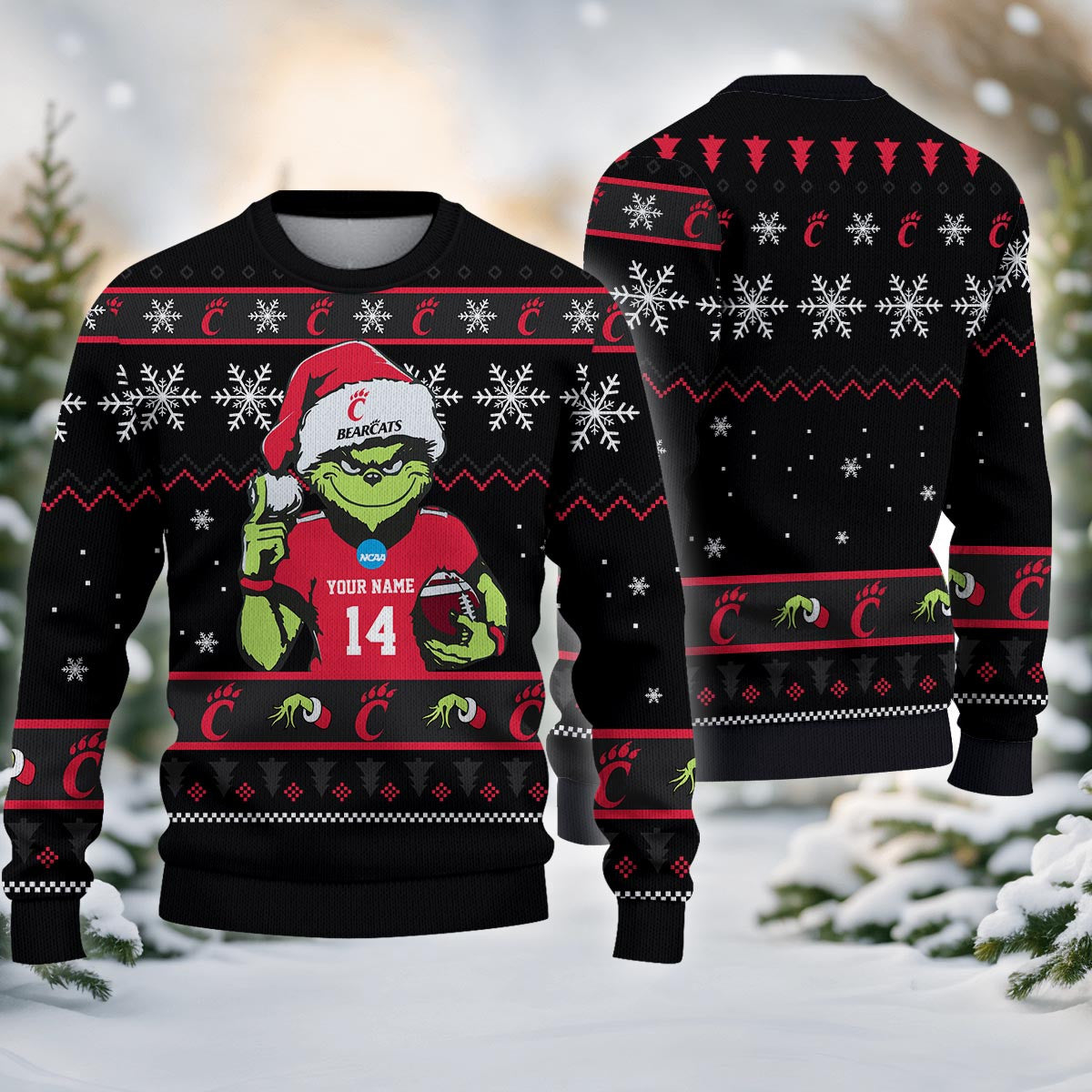 Cincinnati Bearcats Custom Chrismas Ugly Sweater