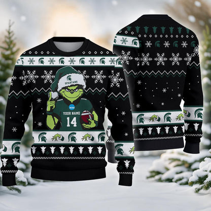 Michigan State Spartans Custom Chrismas Ugly Sweater