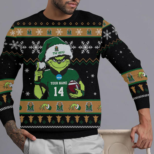 Marshall Thundering Herd Custom Chrismas Ugly Sweater
