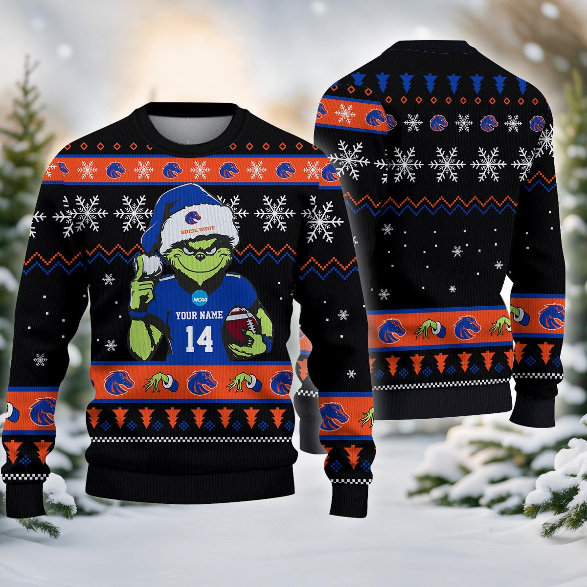 Boise State Broncos Custom Chrismas Ugly Sweater