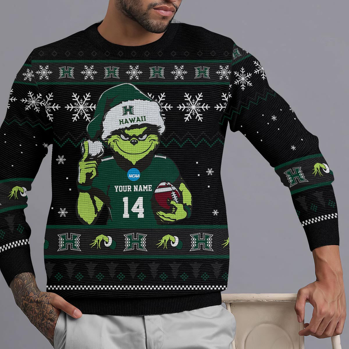 Hawaii Rainbow Warriors Custom Chrismas Ugly Sweater