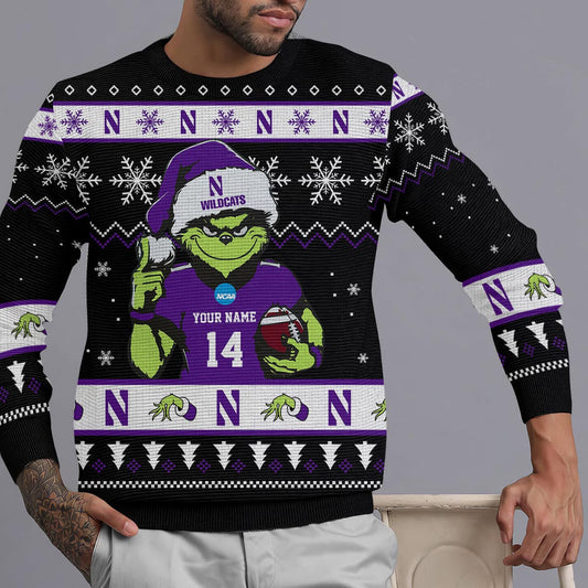 Northwestern Wildcats Custom Chrismas Ugly Sweater