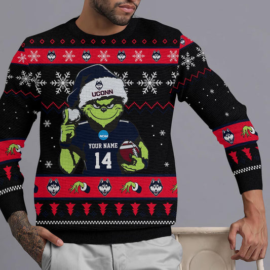 Uconn Huskies Custom Chrismas Ugly Sweater
