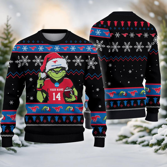 Smu Mustangs Custom Chrismas Ugly Sweater