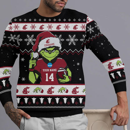 Washington State Cougars Custom Chrismas Ugly Sweater