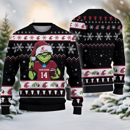 Washington State Cougars Custom Chrismas Ugly Sweater