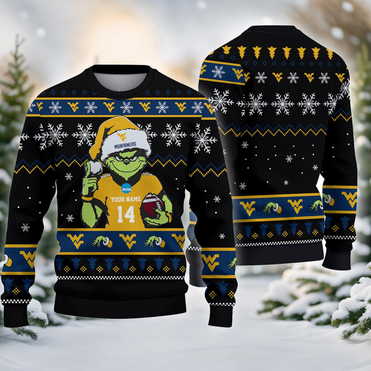 West Virginia Mountaineers Custom Chrismas Ugly Sweater