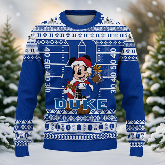 Duke Blue Devils Mickey Mouse Santa Ugly Christmas Sweater