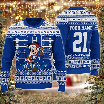 Duke Blue Devils Mickey Mouse Santa Ugly Christmas Sweater