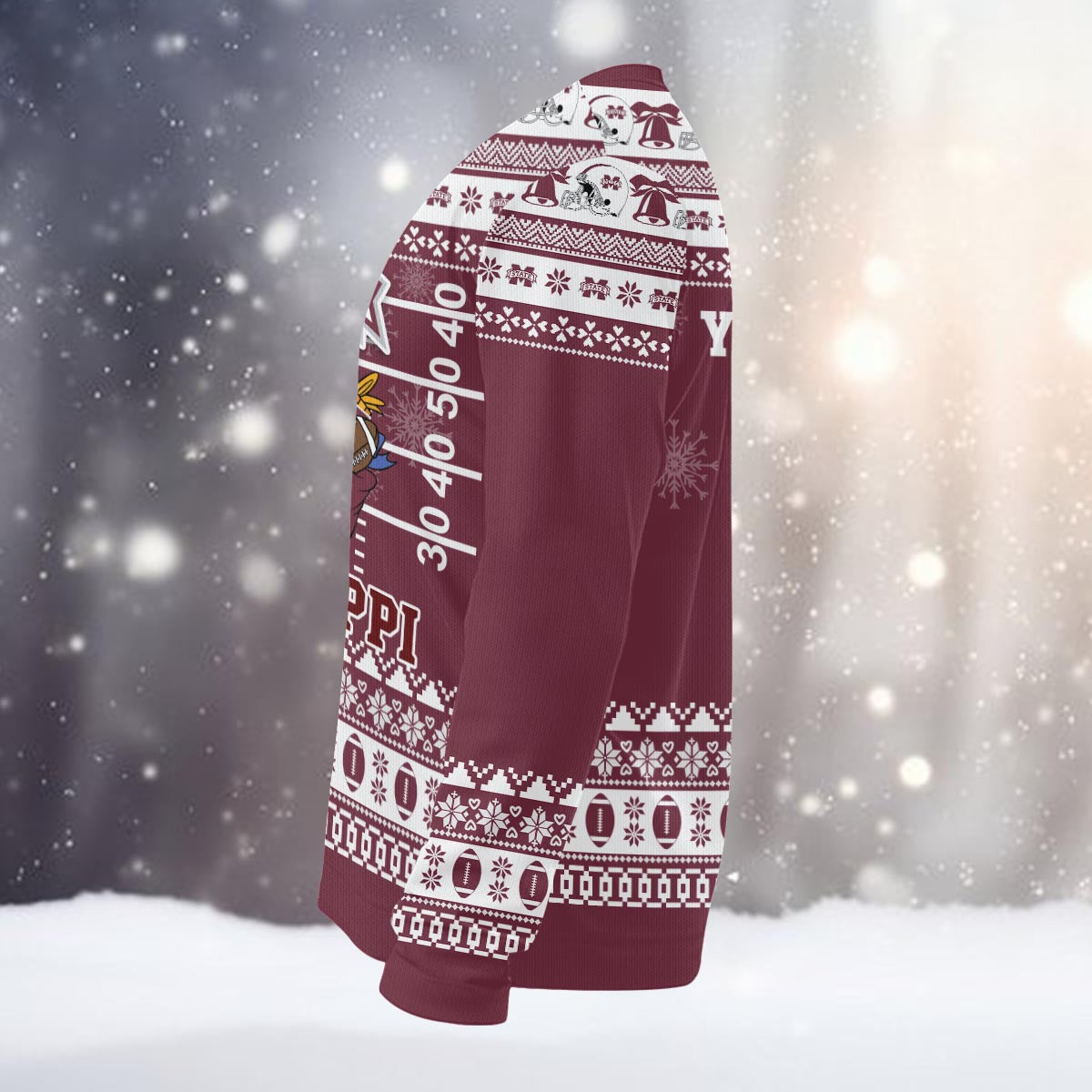 Mississippi State Bulldogs Mickey Mouse Santa Ugly Christmas Sweater