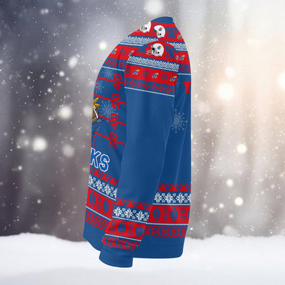 Kansas Jayhawks Mickey Mouse Santa Ugly Christmas Sweater