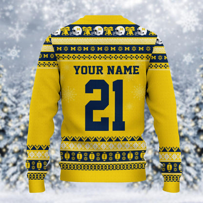 Michigan Wolverines Mickey Mouse Santa Ugly Christmas Sweater
