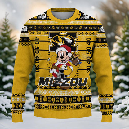 Missouri Tigers Mickey Mouse Santa Ugly Christmas Sweater