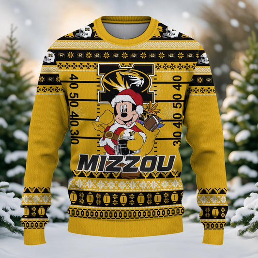 Missouri Tigers Mickey Mouse Santa Ugly Christmas Sweater