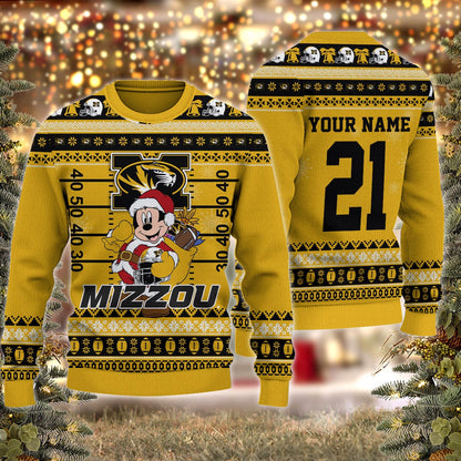 Missouri Tigers Mickey Mouse Santa Ugly Christmas Sweater
