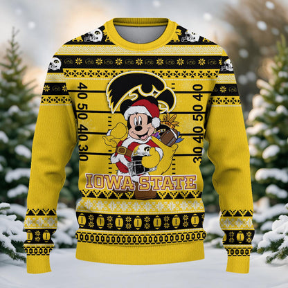Lowa State Cyclones Mickey Mouse Santa Ugly Christmas Sweater