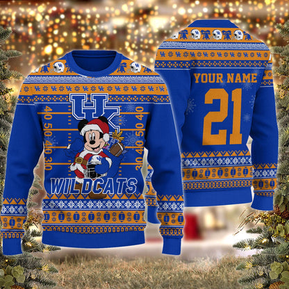 Kentucky Wildcats Mickey Mouse Santa Ugly Christmas Sweater