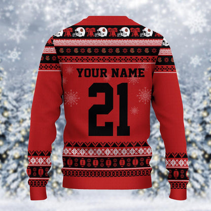 Cornell Big Red Mickey Mouse Santa Ugly Christmas Sweater