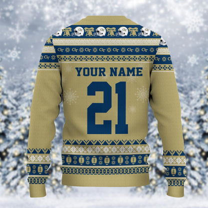 Georgia Tech Yellow Jackets Mickey Mouse Santa Ugly Christmas Sweater