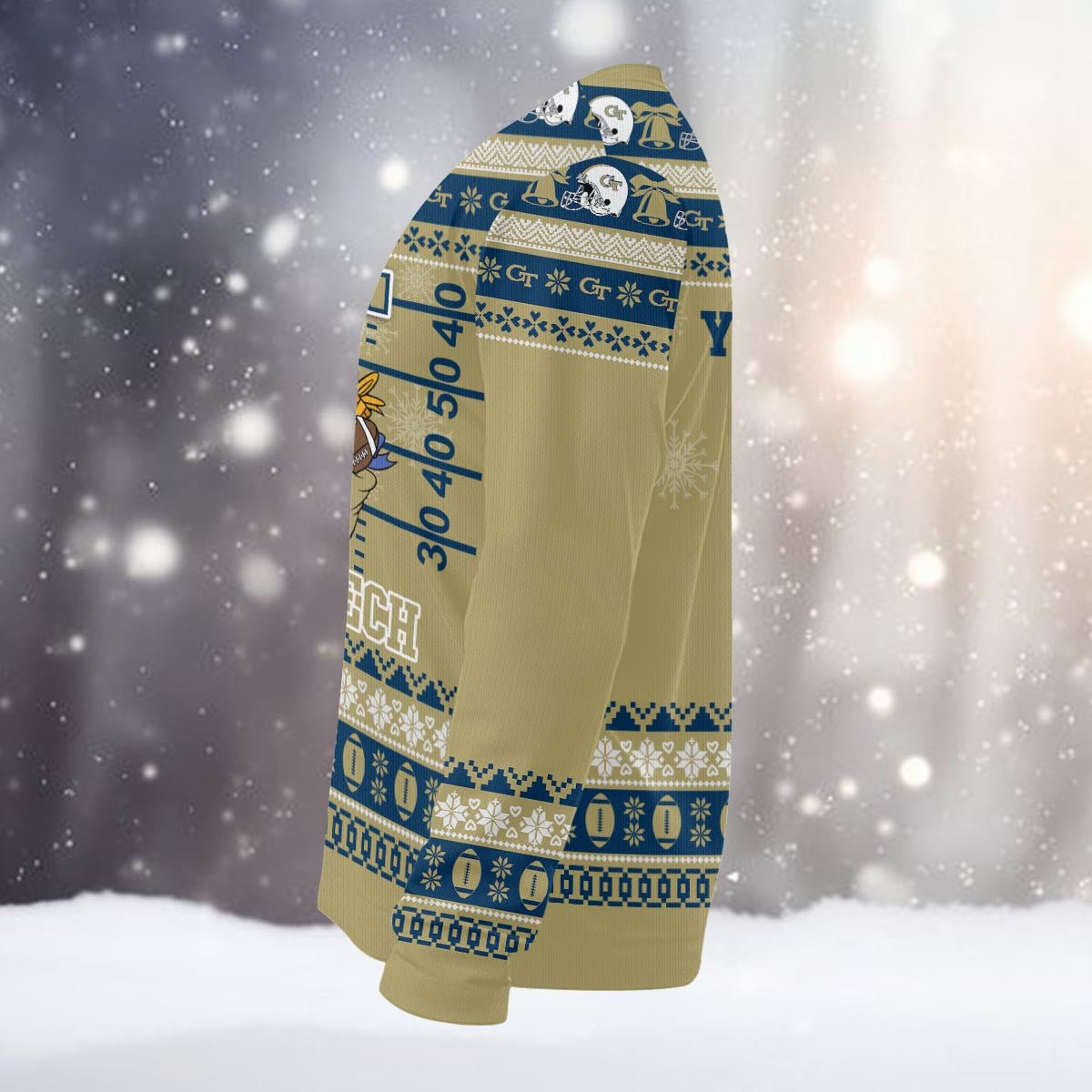 Georgia Tech Yellow Jackets Mickey Mouse Santa Ugly Christmas Sweater