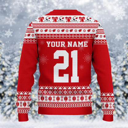 Wisconsin Badgers Mickey Mouse Santa Ugly Christmas Sweater