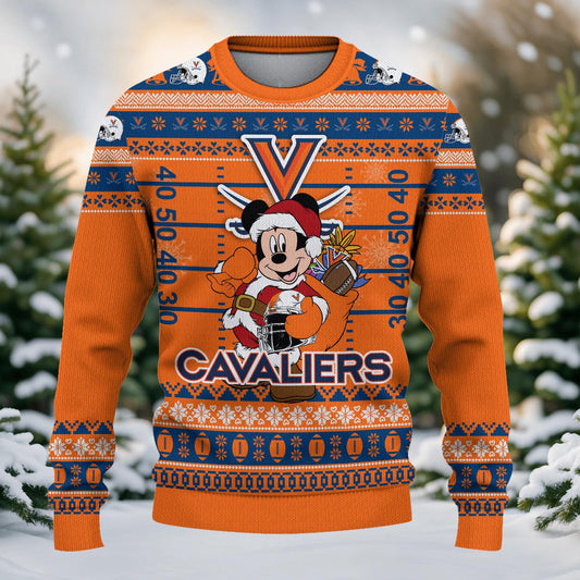 Virginia Cavaliers Mickey Mouse Santa Ugly Christmas Sweater