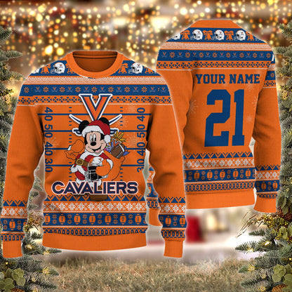 Virginia Cavaliers Mickey Mouse Santa Ugly Christmas Sweater