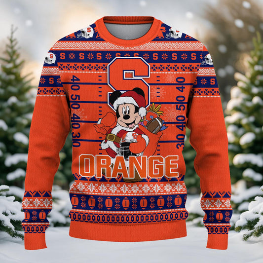 Syracuse Orange Mickey Mouse Santa Ugly Christmas Sweater