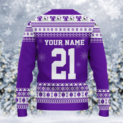 Northwestern Wildcats Mickey Mouse Santa Ugly Christmas Sweater