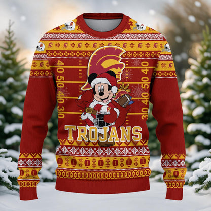 Usc Trojans Mickey Mouse Santa Ugly Christmas Sweater