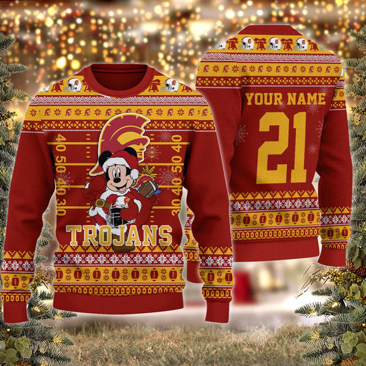 Usc Trojans Mickey Mouse Santa Ugly Christmas Sweater