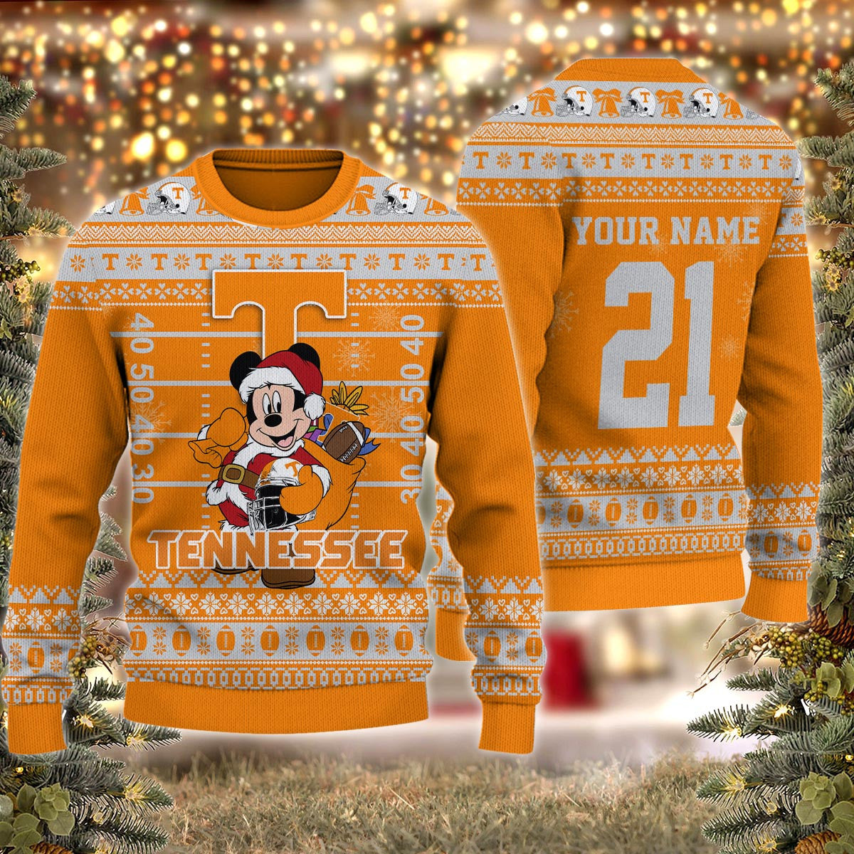 Tennessee Volunteers Mickey Mouse Santa Ugly Christmas Sweater
