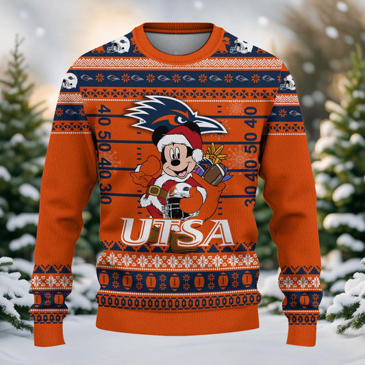 Utsa Roadrunners Mickey Mouse Santa Ugly Christmas Sweater
