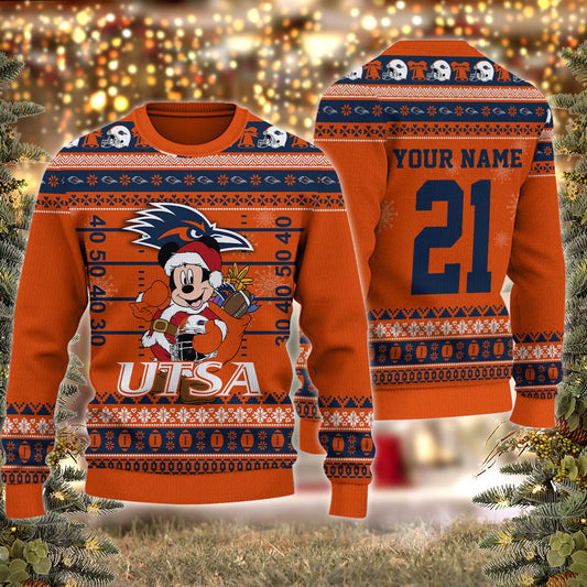 Utsa Roadrunners Mickey Mouse Santa Ugly Christmas Sweater