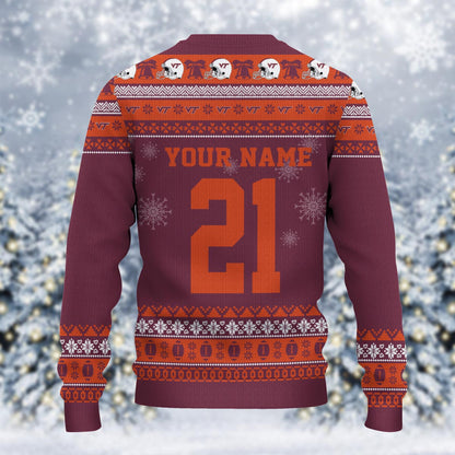 Virginia Tech Hokies Mickey Mouse Santa Ugly Christmas Sweater