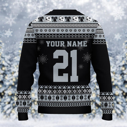Las Vegas Raiders Mickey Mouse Santa Ugly Christmas Sweater