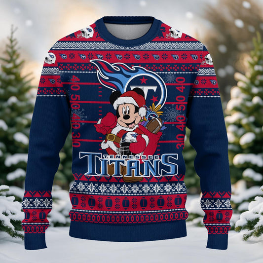 Tennessee Titans Mickey Mouse Santa Ugly Christmas Sweater