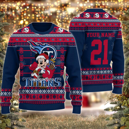 Tennessee Titans Mickey Mouse Santa Ugly Christmas Sweater