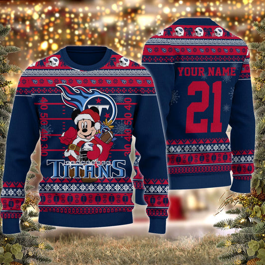 Tennessee Titans Mickey Mouse Santa Ugly Christmas Sweater