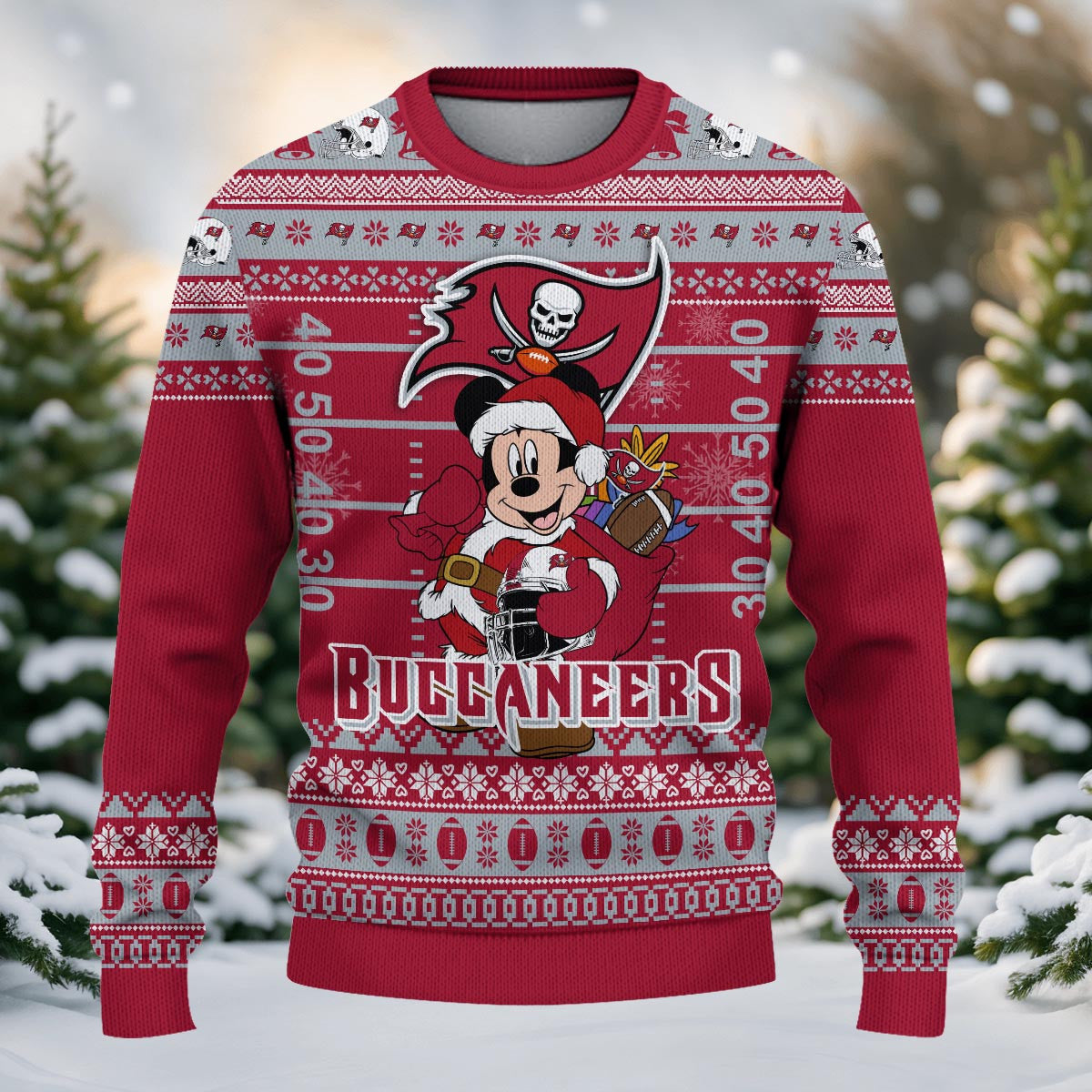 Tampa Bay Buccaneers Mickey Mouse Santa Ugly Christmas Sweater