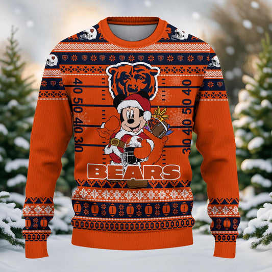 Chicago Bears Mickey Mouse Santa Ugly Christmas Sweater