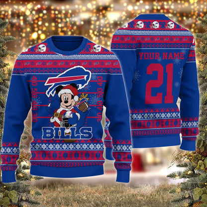 Buffalo Bills Mickey Mouse Santa Ugly Christmas Sweater