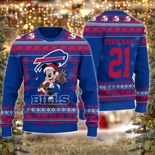 Buffalo Bills Mickey Mouse Santa Ugly Christmas Sweater